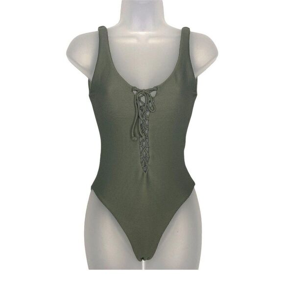 Onia Bridget Sage One-Piece Textured Swimsuit - Picture 4 of 8